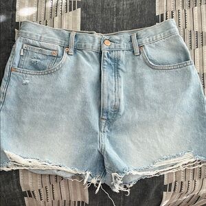 Lovers + Friends Faded Blue Jean Shorts